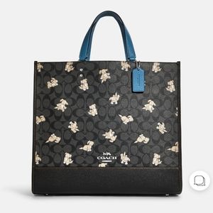 SOLD - - Coach Dempsey Tote 40 in Signature Canvas with Happy Dog Print